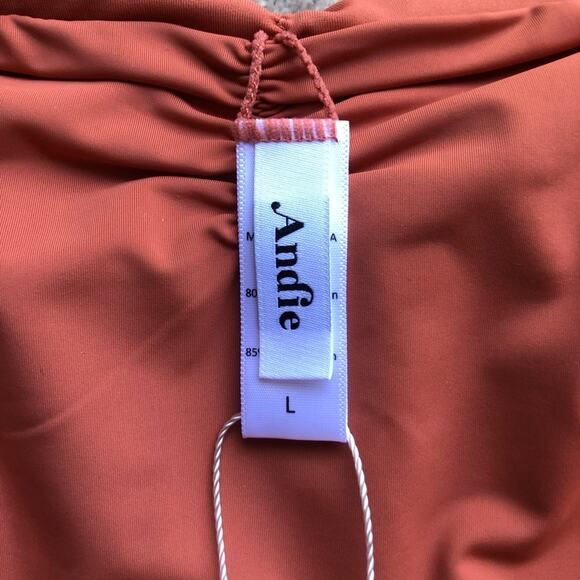 Andie NWT The Symi Sustainable High Leg Cut Low Rise Bikini Bottom Cedar Large - Picture 7 of 13